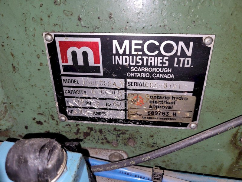 MECON Coil Cradle - Straightener Combination 10,000 Lbs. x 24&quot; Wide