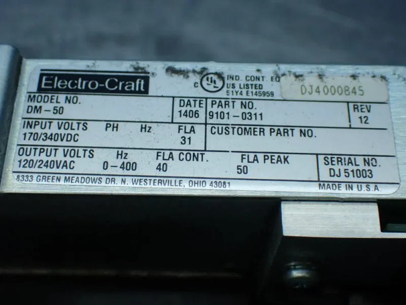 ELECTRO-CRAFT BRU-500 DRIVE MODULE  -  9101-0311