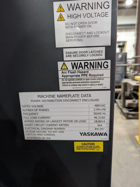 Yaskawa Motoman ArcWorld System 6200-750 Robotic Welding Cell, 2022 – 2 AR1440 Robots, Miller Power Source, Wire Feeder