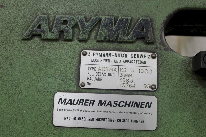 ARYMA HIGH PRODUCTION CIRCLE AND RING SHEAR: STOCK #72422