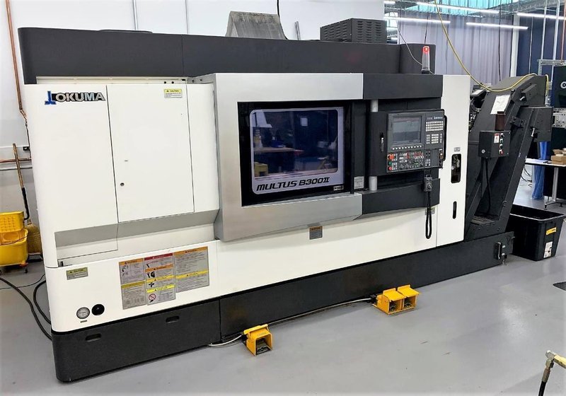 Okuma MULTUS B300II CNC Multitasking Turning Center, 2014 – 40 Tool ATC, 10,000 RPM Milling Spindle, Y-Axis, Low Hours