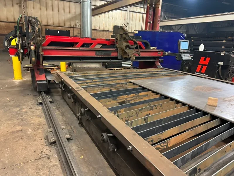 USED CSI COBRA BEVEL 10' X 24' DUAL 400 AMP PLASMA / OXY FUEL CNC CUTTING MACHINE WITH 1 BEVEL HEAD