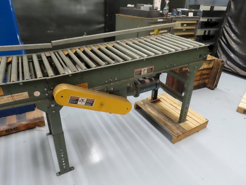 Hytrol 22" x 25' Powered Roller Conveyor System with Foot Pedal, (2) 10' Sections and (1) 5' Section- Auction Item