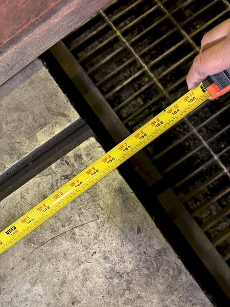 150" WIDE X 420" LONG X 9" THICK GIDDINGS &amp; LEWIS T-SLOTTED FLOOR PLATE. STOCK # 0548926