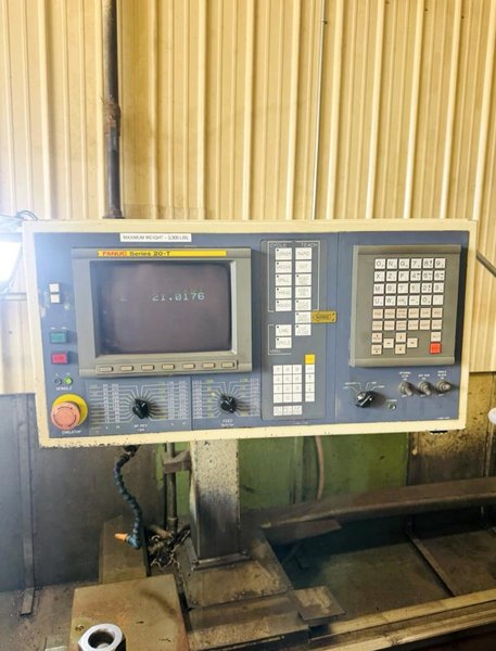 29.5" X 157" DAINICHI DL75X400 CNC FLATBED WITH FANUC CONTROL. STOCK # 0873926