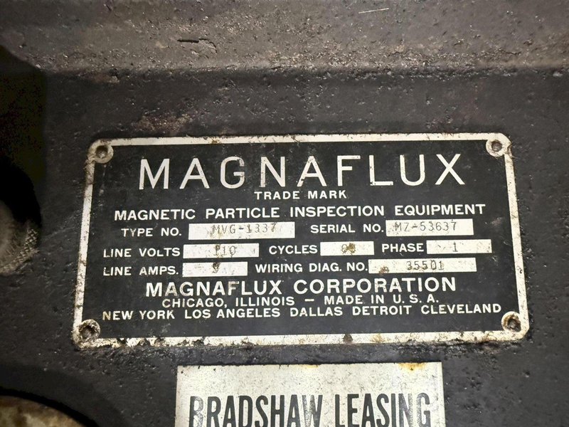 16" CAP. MAGNAFLUX MGV-1337 MAGNETIC PARTICLE INSPECTION UNIT: YOBRO #24564