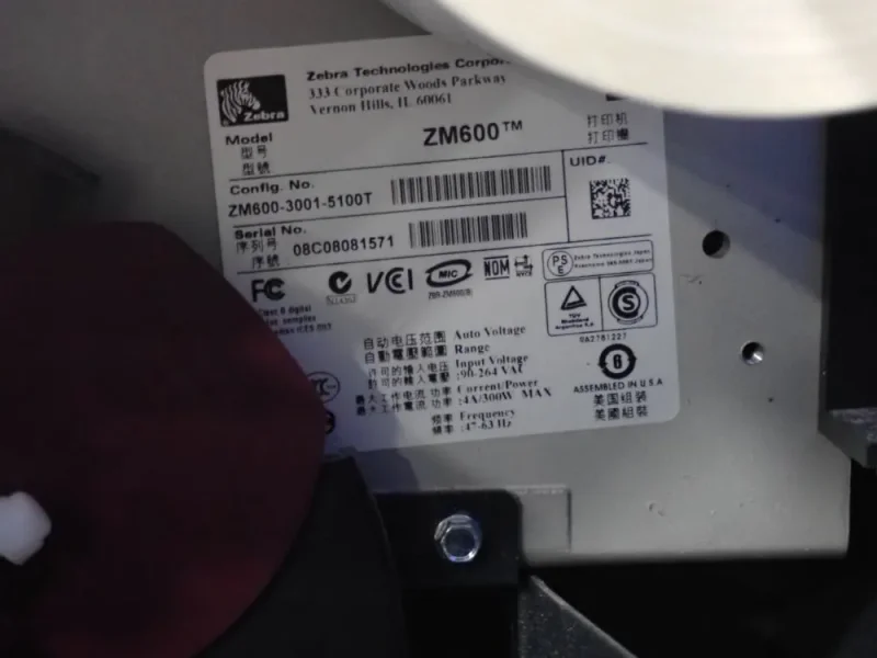 ZEBRA LABEL PRINTER  -  ZM600