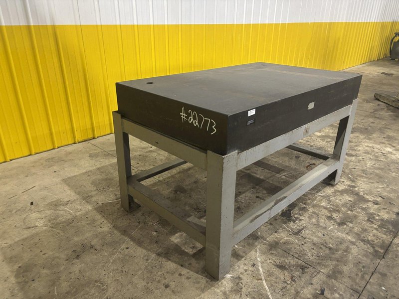 60&quot; X 36&quot; X 8&quot; JC BUSCH PRECISION LAYOUT BLACK GRANITE SURFACE PLATE ON STAND: STOCK #22773