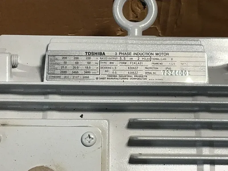 TOSHIBA INDUCTION MOTOR   -  JEC-2137-2000