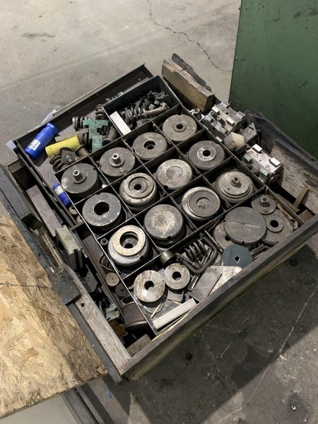 STRIPPIT SONIC 18/30 PUNCH MACHINE AND CORNER NOTCHER W/ TOOLING. STOCK # 1271823.