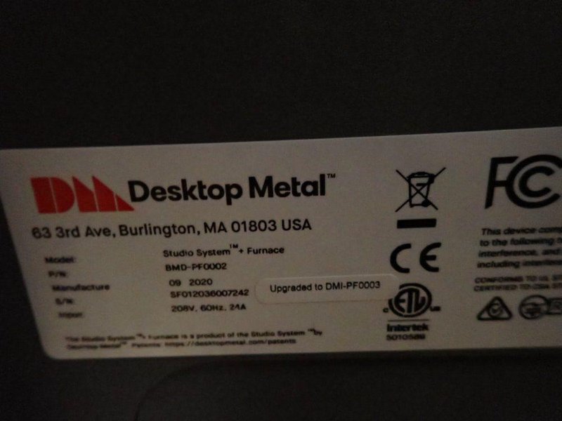 DESKTOP METAL 3D PRINTER/FURNACE  -  BMD-PF0002/BMD-PP0006