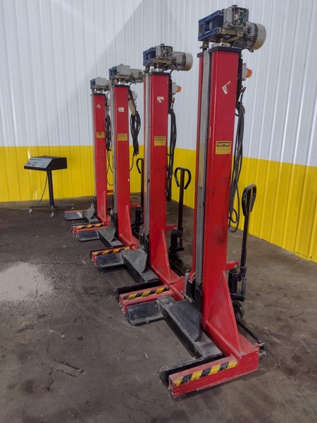 (4) 17,000 LBS EACH/68,000  LBS TOTAL EUROGAMMA  PORTABLE COLUMN LIFTS JACKS : STOCK #19497