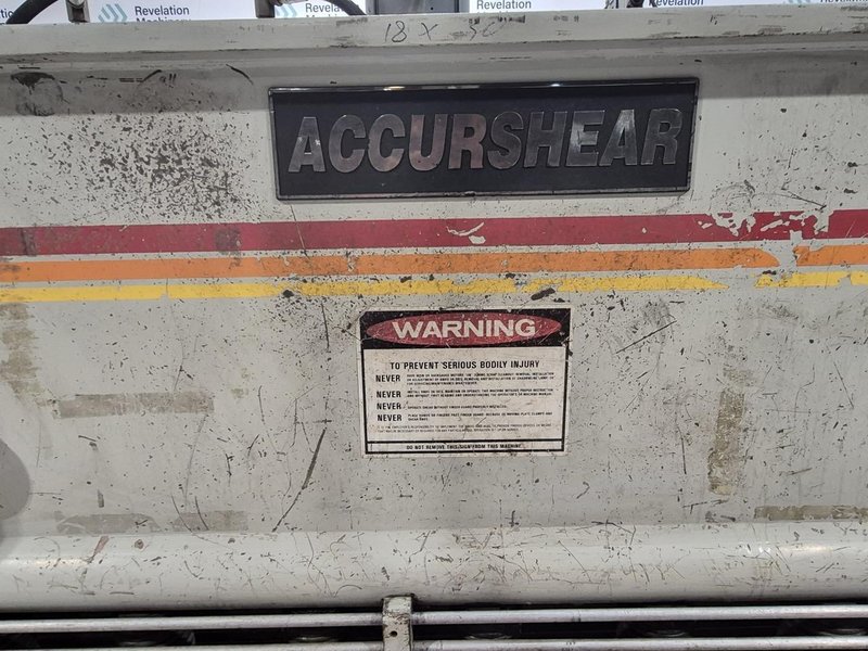 1/4″ X 10′ Accurshear 625010 Shear, 1996 – Backgauge