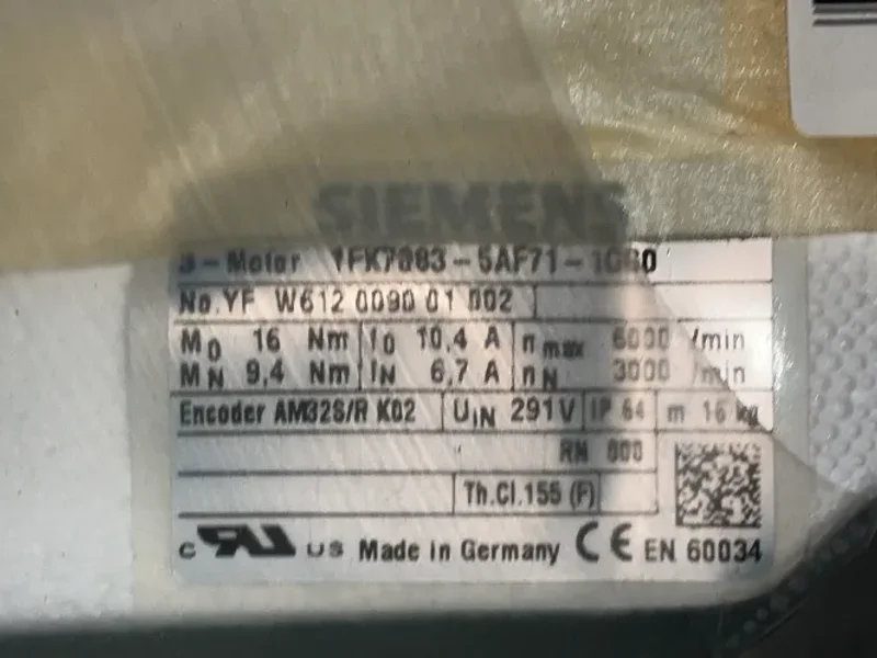SIEMENS 6000RPM SERVO MOTOR  -  1FK7083-5AF71-1GG0