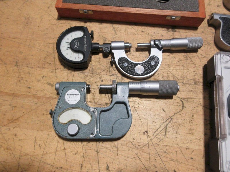 Pressure Micrometers, 0-1" &amp; 1-2", (1) Mahr Bench Micrometer with Millimess Indicator, Other Assorted Brands, Mitutoyo, Scherr Tumico- Auction Item