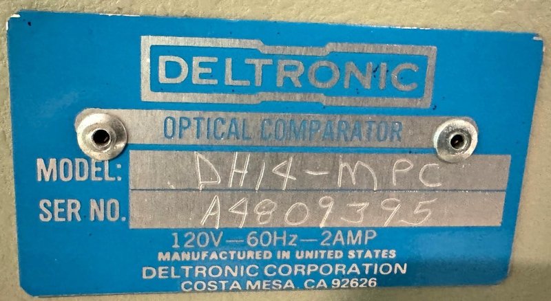 14" Deltronic Optical Comparator DH14-MPC, Surface Illumination, DRO