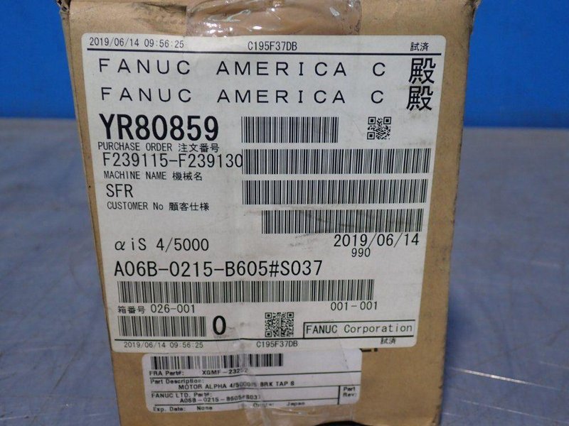 FANUC 1.0 KW AIS 4/5000 AC SERVO MOTOR  -  A06B-0215-B605#S037
