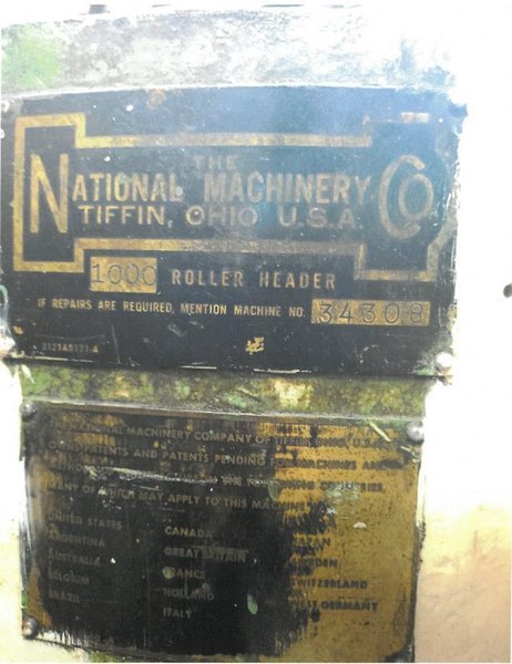 National Model 1000 High Speed Double Stroke Roller Header