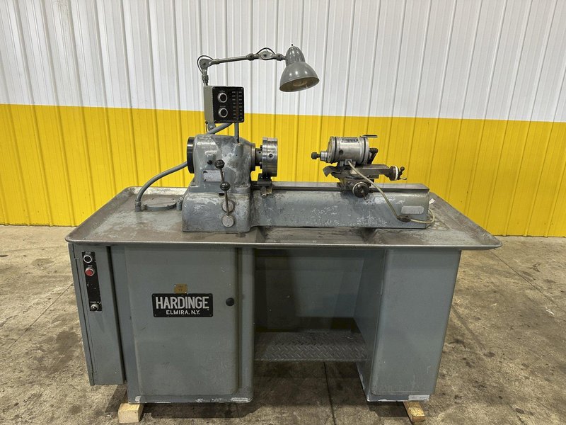 9" X 28" HARDINGE DV-59 LATHE WITH THEMAC ID GRINDER SPINDLE : STOCK #22733
