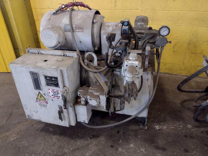 25,000 LB. MITCHELL MODEL #PP550 (4) DIE IN LINE TUBULAR CONVEYOR ROLL SHAFT END FORMING MACHINE: STOCK #15297