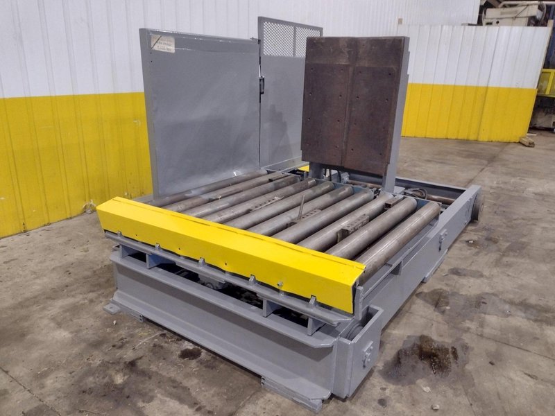 20,000 LBS X 54" X 36" BRANER HYDRAULIC COIL CAR UPENDER WITH POWER FEED CONVEYOR: YOBRO #25238