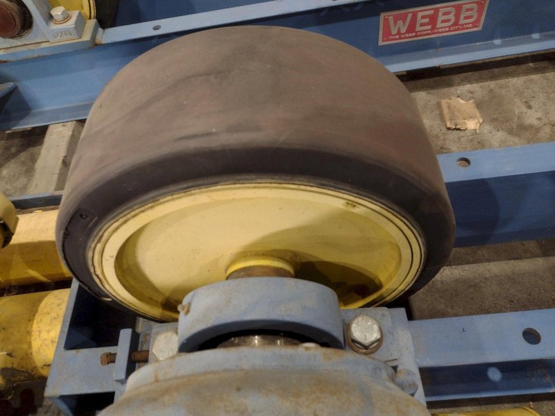40 TON (80,000 LBS) x 15' WEBB MODEL R-500 POWERED TANK TURNING ROLLS; 1 DRIVE &amp; 3 IDLERS: STOCK #23747