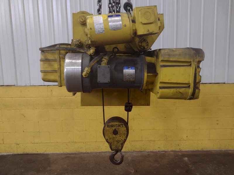 2000 LBS X 36' LIFT ACCO WRIGHT POWERED CABLE HOIST WITH POWERED TROLLEY : STOCK #14984