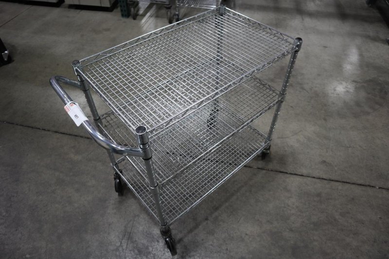 Seville Classic Chrome Wire Shop Cart - 3 Shelves- Auction Item