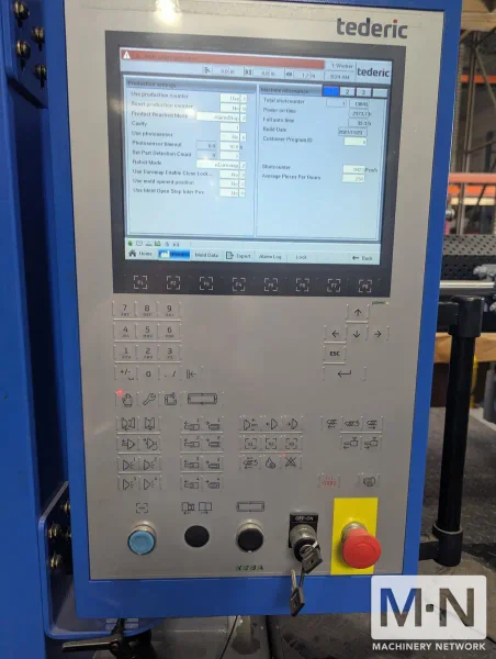 280 TON 12.1 OZ TEDERIC MODEL D250 INJECTION MOLDING MACHINE MFG 2022 (2) AVAILABLE LOW HOURS