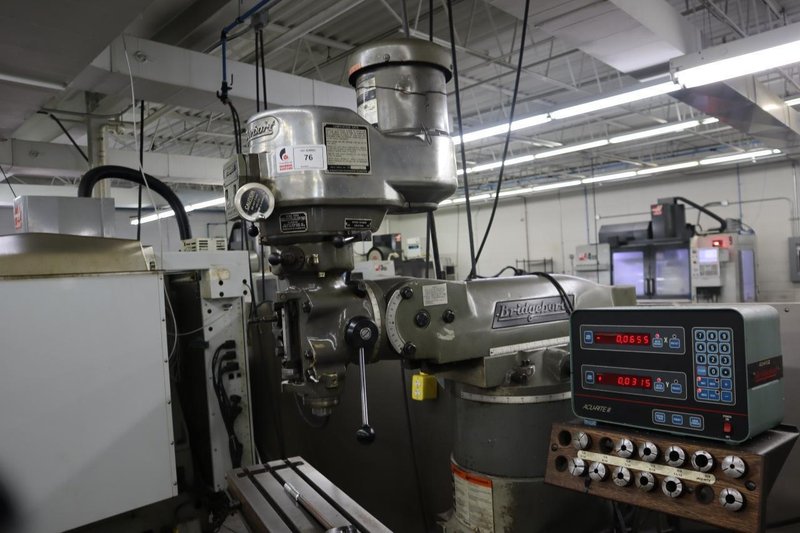 Bridgeport Series I 2HP Vertical Milling Machine, 9" x 42" Table, Variable Speed, Acu-Rite III 2 Axis DRO, Power Table Feed- Auction Item