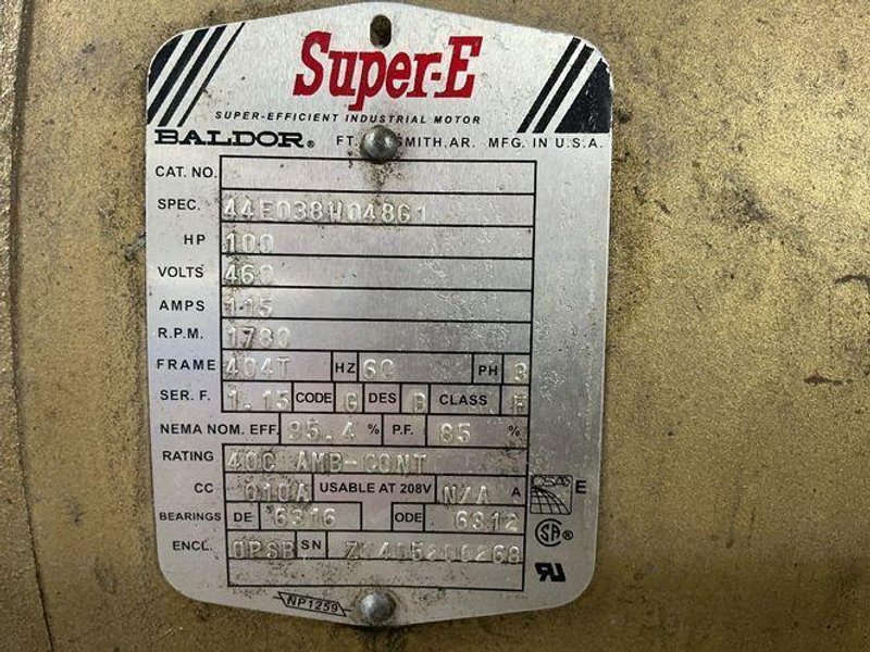 BALDOR 100 HP MOTOR
