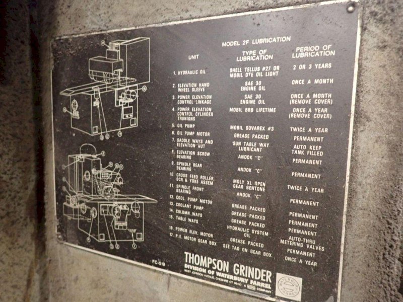 8" X 24" THOMPSON 2F HYDRAULIC SURFACE GRINDER: YOBRO #24265