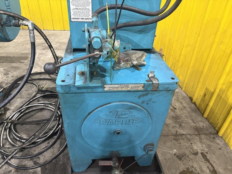 500 TON DRILL QUIP HORIZONTAL HYDRAULIC WHEEL PRESS WITH VICKERS HYDRAULIC UNIT: STOCK #23422