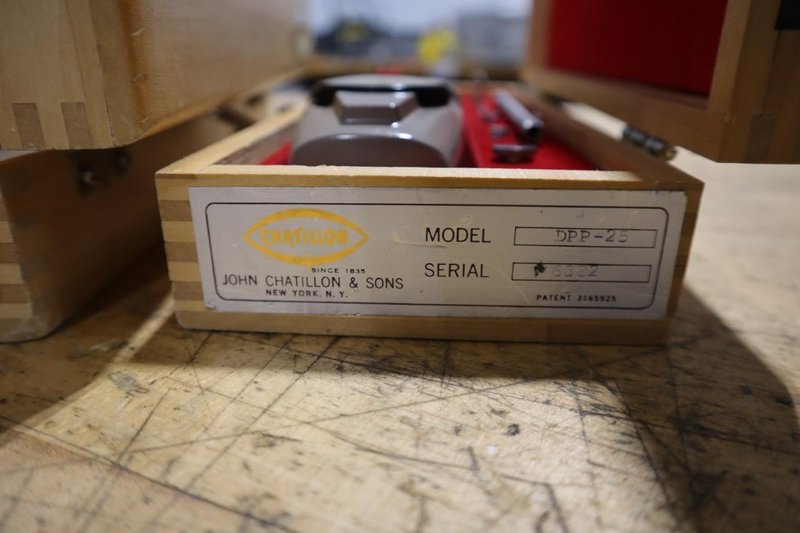 Chatillon Force Gages: DPP-10 and DPP-25 10Lb and 25Lb Capacities, Dial Type, In wood cases- Auction Item