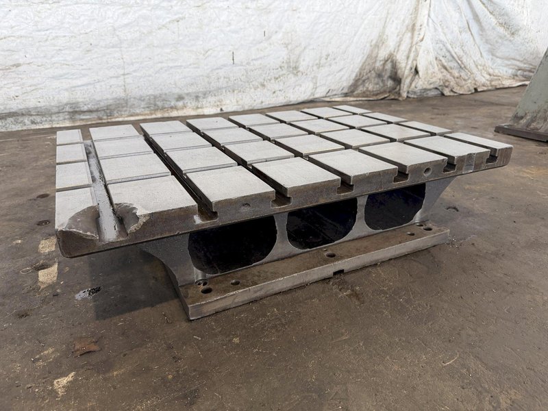 24" WIDE x 36" LONG x 8" TALL T-SLOTTED RISER MACHINE TABLE. STOCK # 0433726