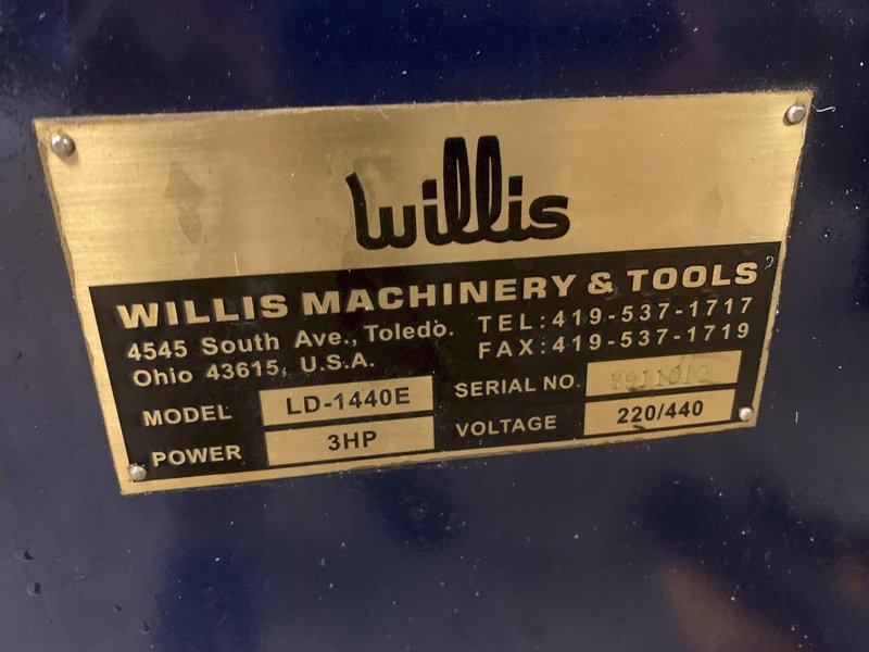 14" x 40" WILLIS Model LD-1440E Precision Engine Lathe, S/N 8911012.