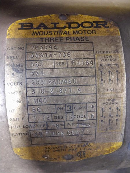 3.5 CU FT ZERO 7.5 HP SHOT WHEEL TUMBLE TYPE SHOT  BLAST MACHINE: STOCK #12725