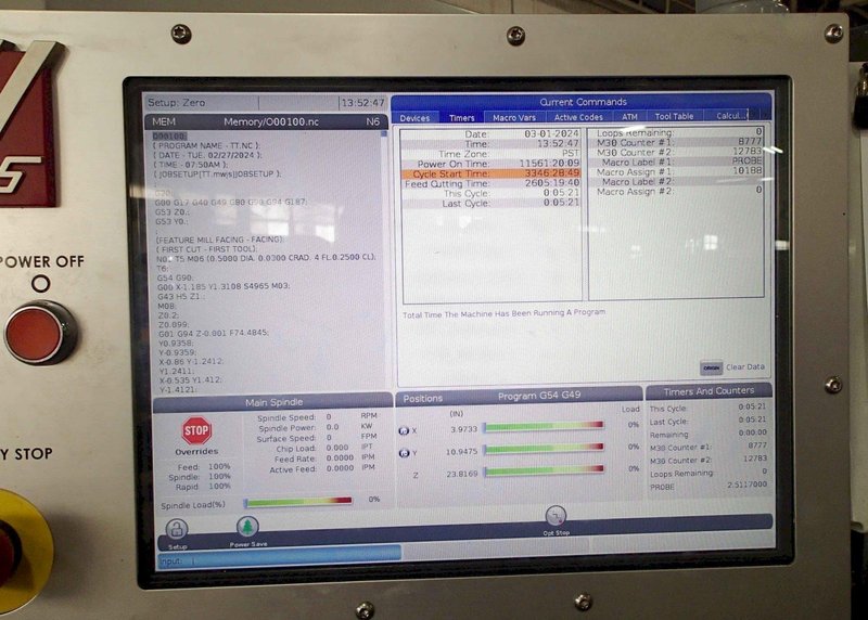 Haas VF-4SS 5-Axis VMC, 2020- TR200Y Trunnion Rotary Table, TSC, Probing, HSM, TCPC &amp; DWO