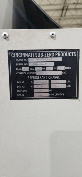 CINCINNATI SUB ZERO ZH-32-2-2-H/AC USED 230V