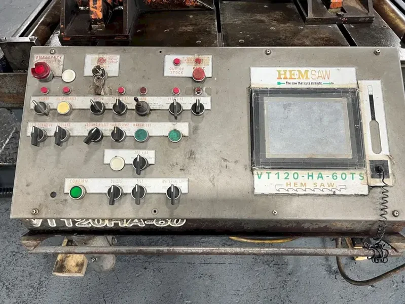 USED HEM 18" X 24" FULLY AUTOMATIC TILT FRAME VERTICAL BANDSAW MODEL VT120 HA-60 TS, Year: 2012