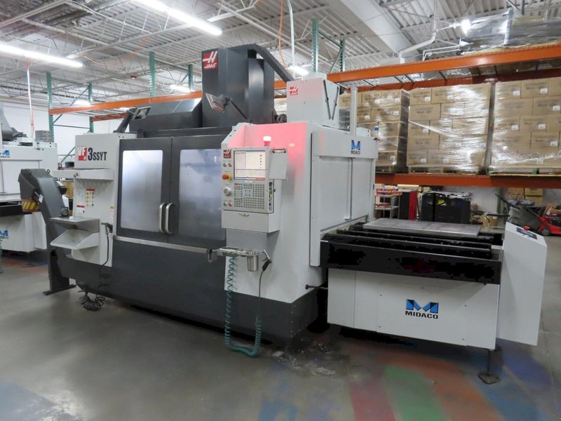 Haas VF-3SSYT CNC Vertical Machining Center with Midaco Pallet Changer, Thru Spindle Coolant, Probing