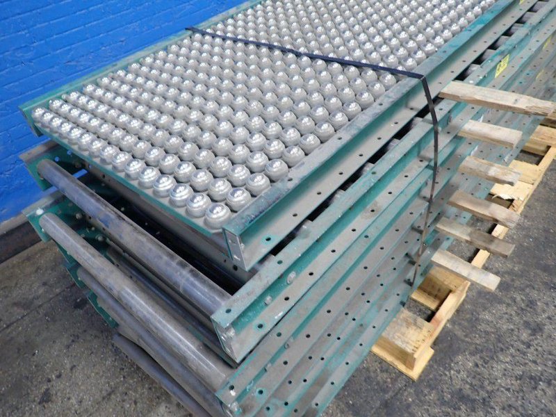 AUTOMATED CONVEYOR SYSTEMS 31" x 120" ROLLER CONVEYOR W/BALL TRANSFER CONVEYOR