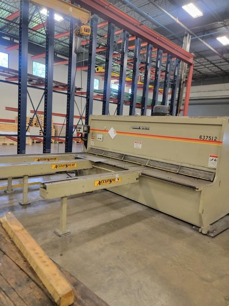3/8″ X 12′ Accurshear 637512  Hydraulic Shear, Sheet supports, Light Usage, 2014