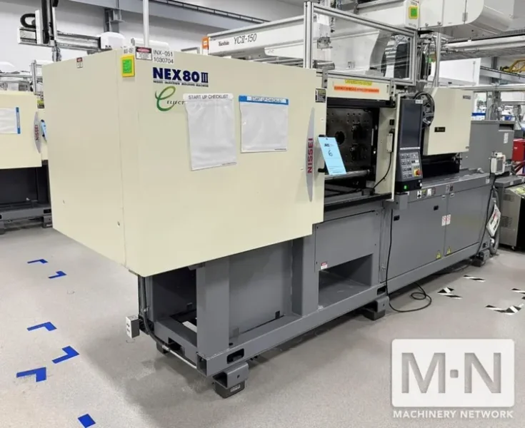 88 TON 1.2 OZ NISSEI MODEL NEX80III-5EG ELECTRIC INJECTION MOLDING MACHINE MFG 2018