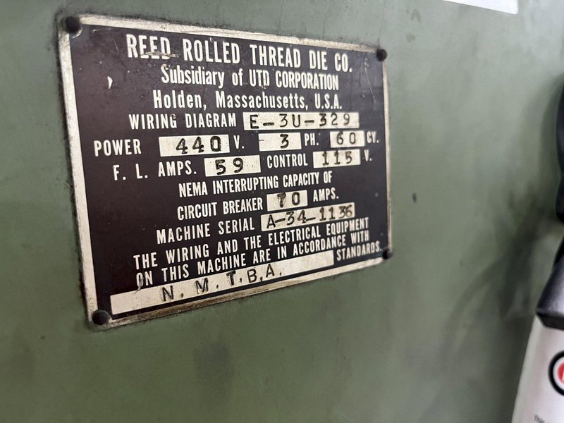 Reed Model A34 3 Die Cylindrical Thread Roller 