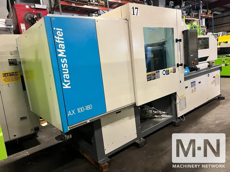 110 TON 3.7 OZ KRAUSS MAFFEI MODEL 100-180AX ELECTRIC INJECTION MOLDING MACHINE MFG 2011 SERIAL # 61015143