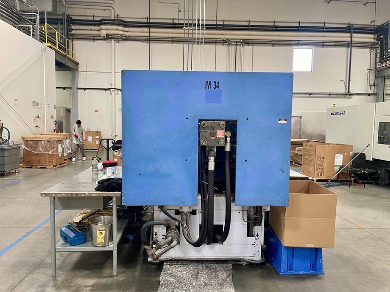 500 Ton 53.3 Oz Shot JSW 500EII Injection Molding Machine, 1996 – Core Pull and Air Blast