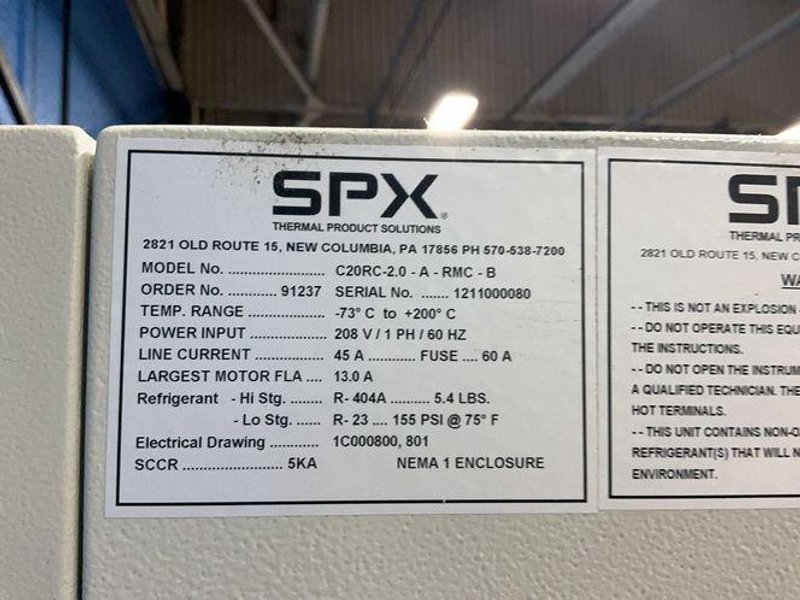 SPX 30” X 40” X 36” ENVIROMENTAL CHAMBER   -  C20R-2.0-A-RMC-B