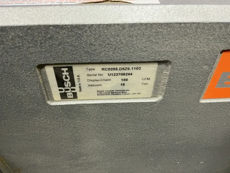 BUSCH 10 HP VACUUM PUMP  -  RC0255.D5Z6.1103