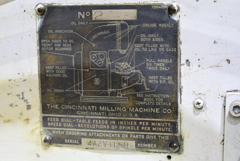 #2 CINNCINNATI VERTICAL MILL : YOBRO 25967